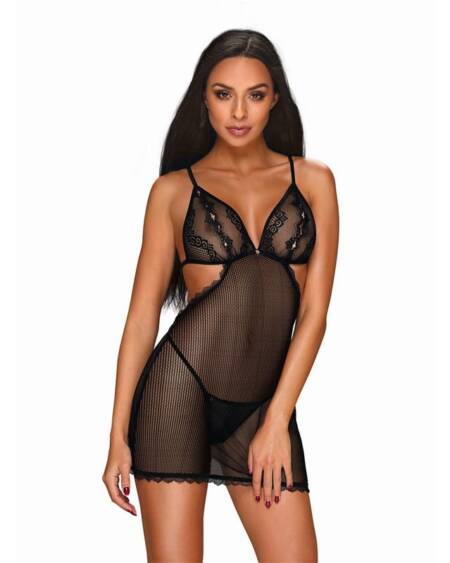 Millagro Vestido Semi Transparente de Rejilla