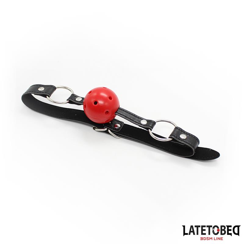 Mordaza Bola Hueca Dura  Rojo - Imagen 3