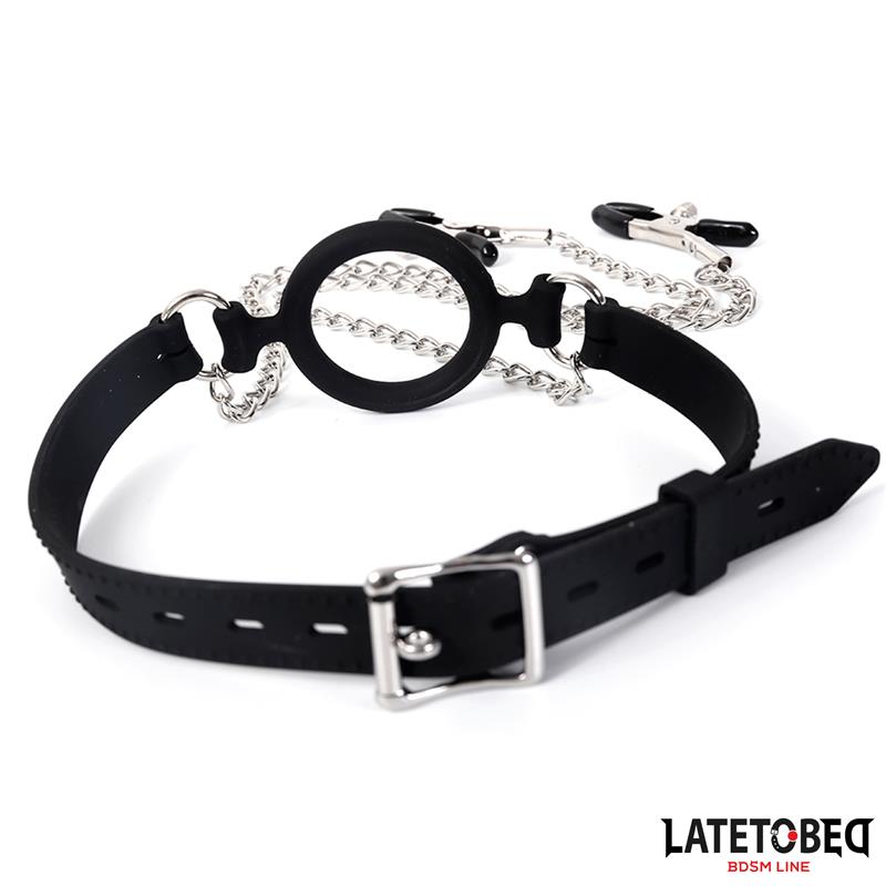 Mordaza de Aro con Pinzas para Pezones - Imagen 4