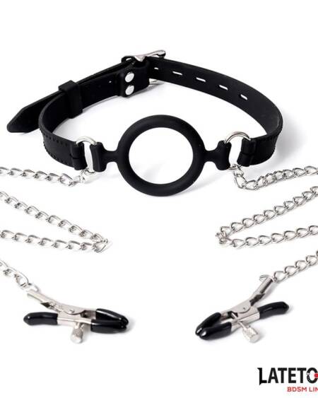 Mordaza de Aro con Pinzas para Pezones