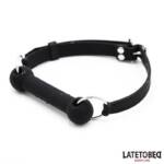 Mordaza Hueso Silicona Negro Ajustable
