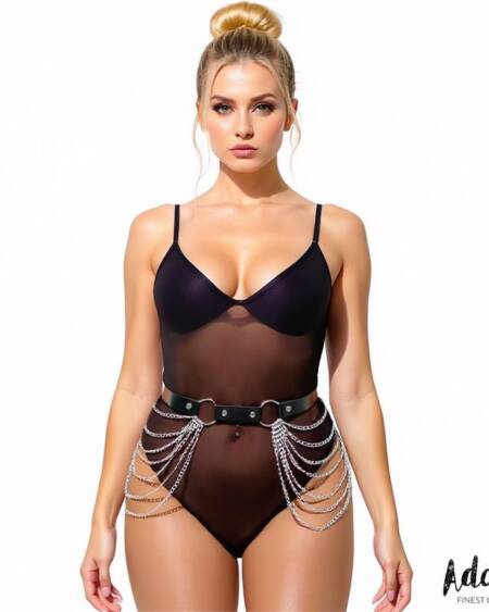 Nadine Cinturón Cuero Vegano con Cadenas Tall Única