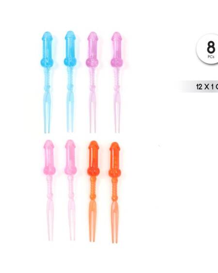 Pinchos Forma Pene Colores 8 unidades