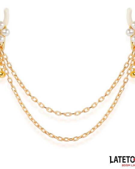 Pinzas para Pezones con Cadena y Flor de Perlas