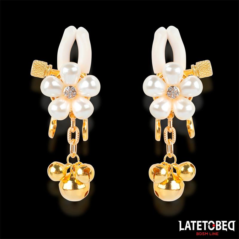 Pinzas para Pezones con Flor de Perlas - Imagen 2