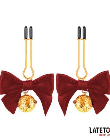 Pinzas para Pezones con Lazos Rojos