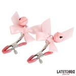 Pinzas para Pezones Lazo y Cascabel Rosa