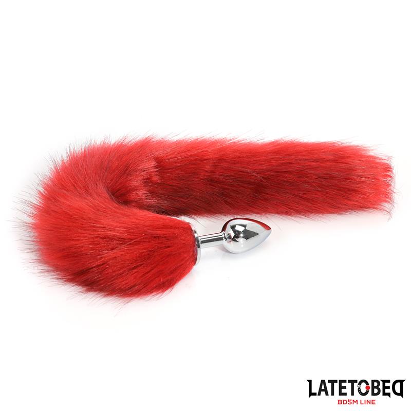 Plug Anal con Cola Rojo Vino 40 cm - Imagen 3