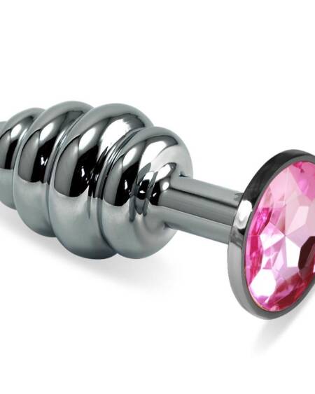 Plug Anal en Espiral Rosebud con Joya Rosa