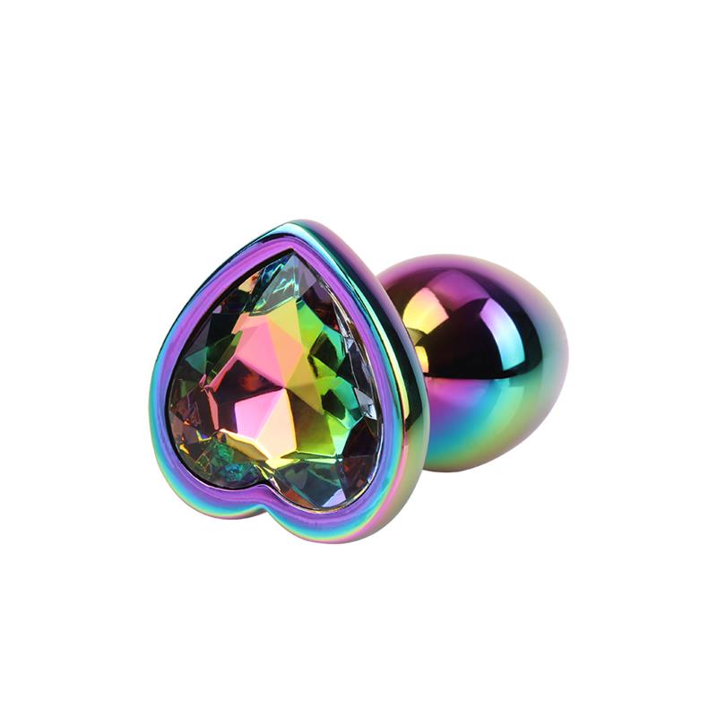 Plug Anal Rainbow Heart Gem Talla S - Imagen 3