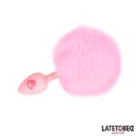 Plug Rosa de Silcona con Pompón Rosa