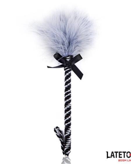 Plumero con Lazo Gris y Negro 25cm