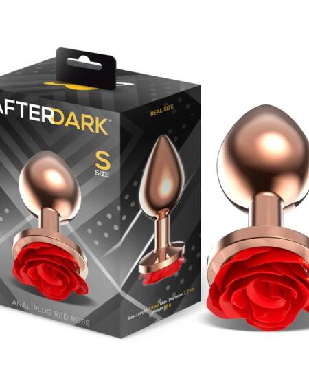 Rose Plug Anal Oro Rosa Rosa Roja en la Base Talla S