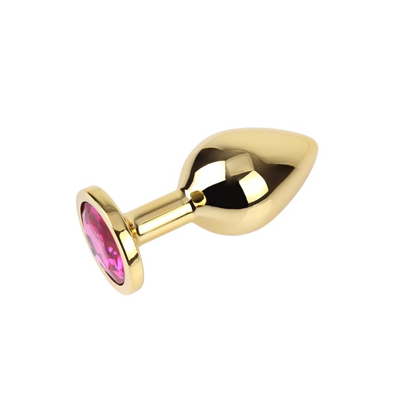Rosy Gem Plug Anal Dorado con Joya Talla M - Imagen 3