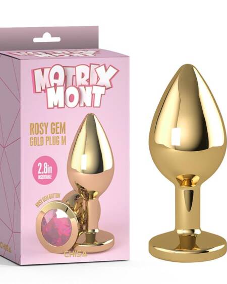 Rosy Gem Plug Anal Dorado con Joya Talla M