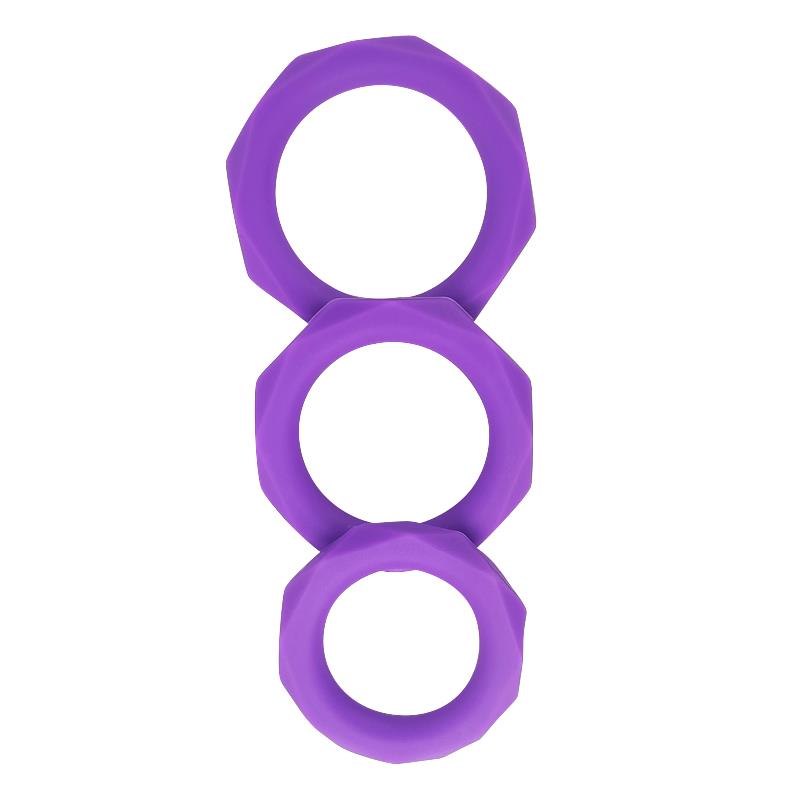 Set de 3 Anillos para el Pene Silicona Púrpura - Imagen 2
