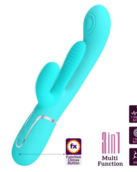 Shania Vibrador con Lengua y Thumping Turquesa