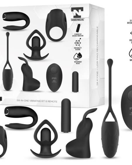 Six-In-One Kit de Bala Vibradora y 5 Accesorios de Silicona