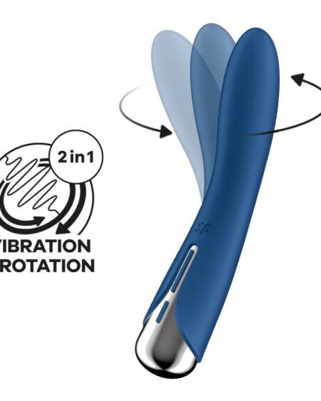 Spinning Vibe 1 Vibrador y Rotador Azul