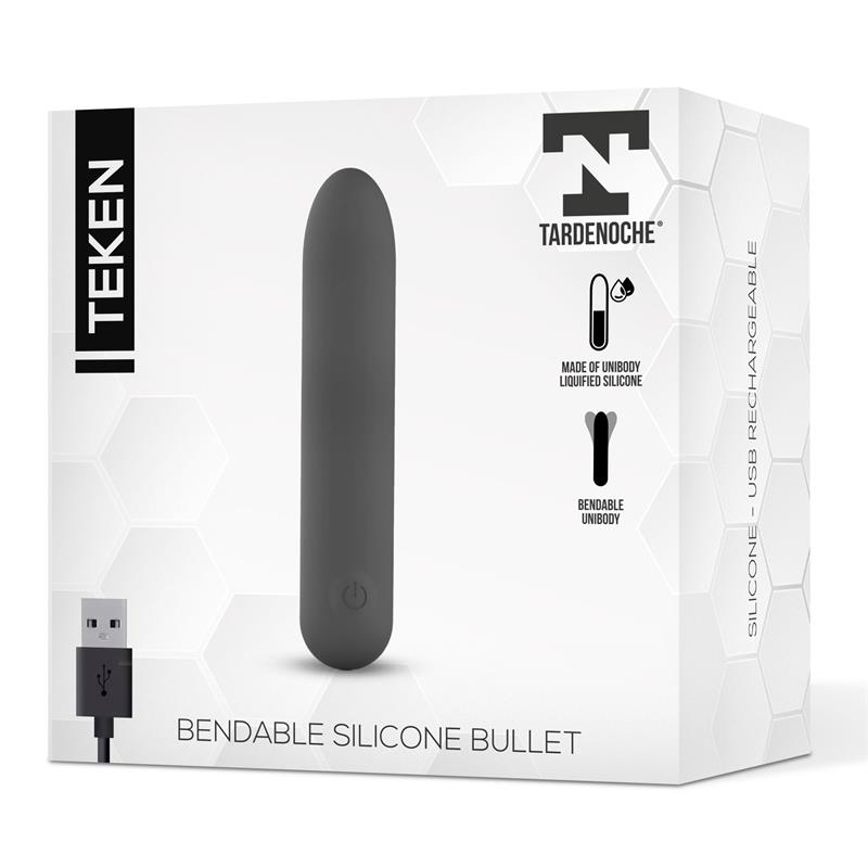 Teken Bala Vibradora Flexible Silicona Líquida Unibody USB Magnético - Imagen 5