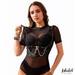 Thalia Arnés de Pecho con Cadena Cuero Vegano Talla Única