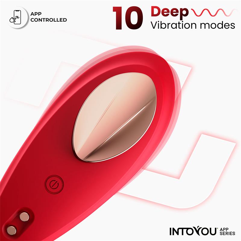 Vibrador de Braguita con APP Silicona Rojo - Imagen 4