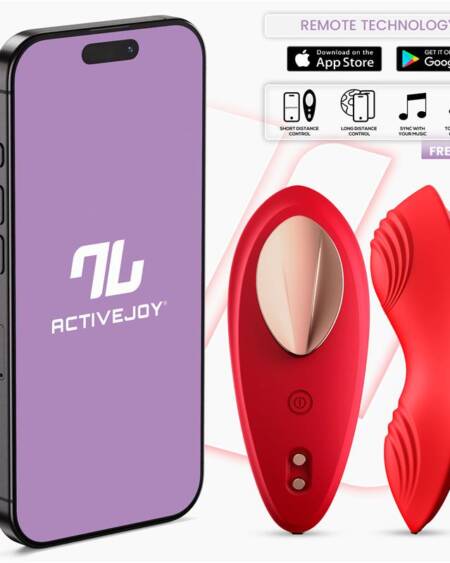 Vibrador de Braguita con APP Silicona Rojo