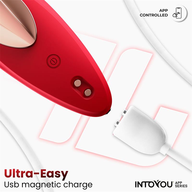 Vibrador de Braguita con APP Silicona Rojo - Imagen 8