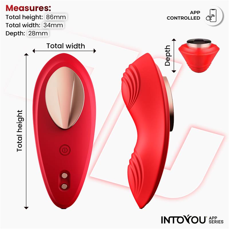 Vibrador de Braguita con APP Silicona Rojo - Imagen 9