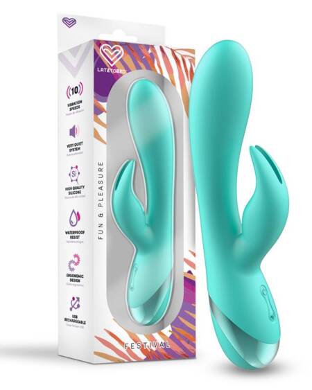 Vibrador Pertes USB Celeste