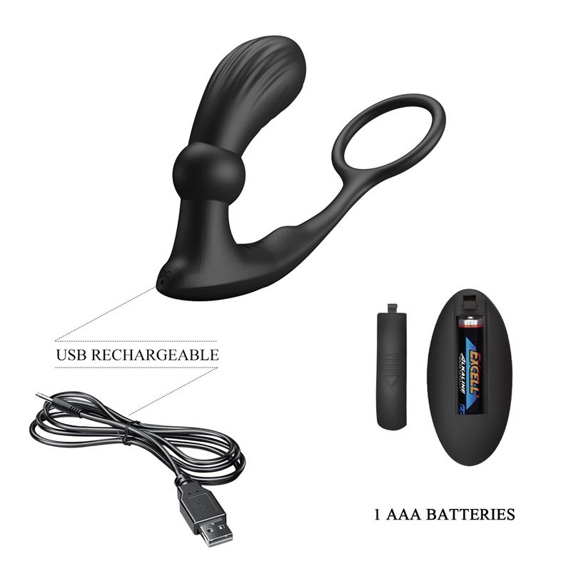 Warren Plug Anal y Anillo para el Pene con Vibración y Pulsación a Control Remoto - Imagen 8
