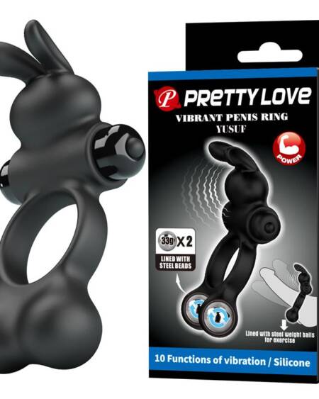 Yusuf Anillo para el Pene con Bolas de Metal 2x33gr